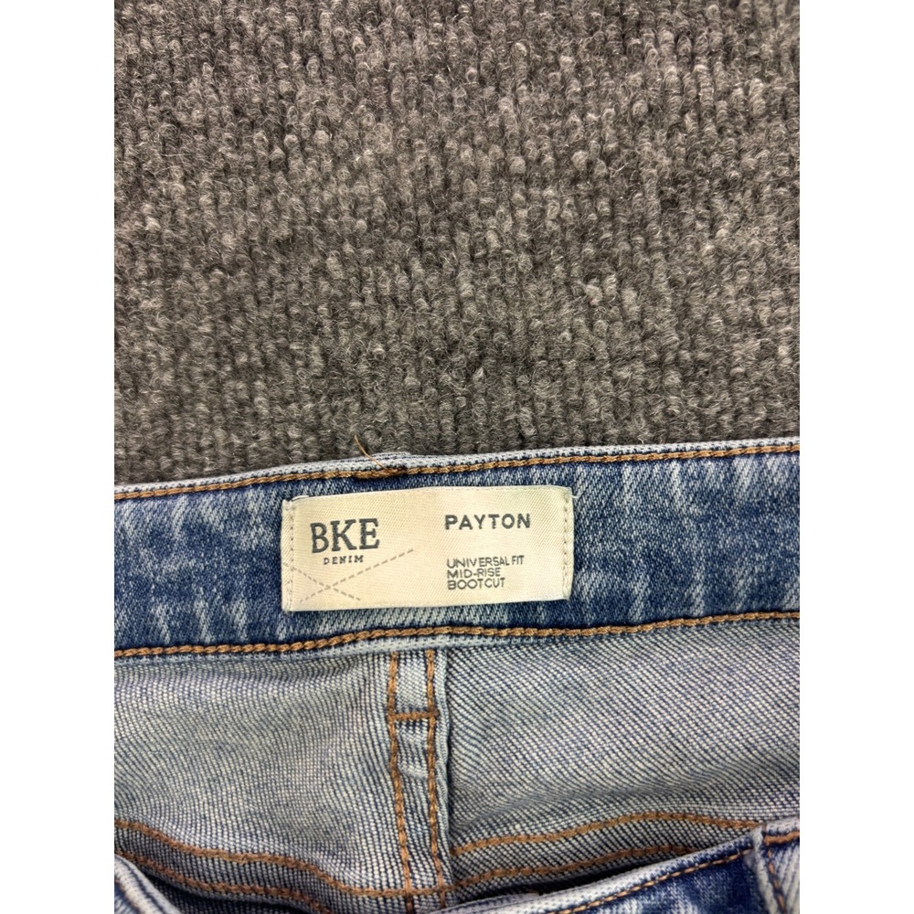 BKE Payton Jeans Women 33x36 Light Wash Mid Rise Distressed Bootcut Denim - Picture 2 of 8
